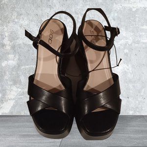 platform sandals new Sandalias negras de plataforma talla 7
